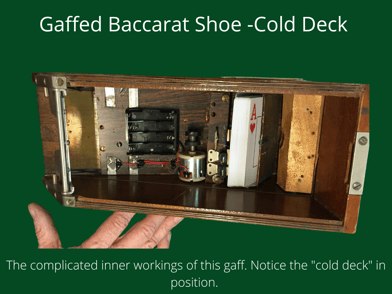 Gaffed shoe electronic deck hold out
