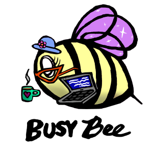hunnie bumble, hunnie, busy bee, coffee, cute