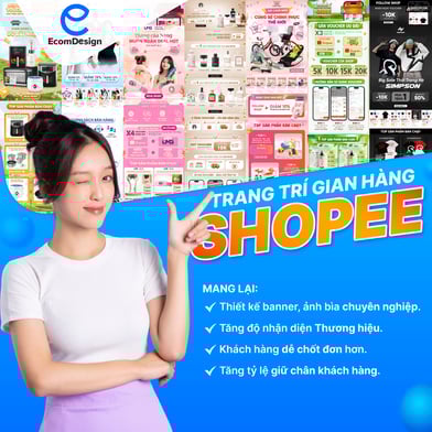Trang trí gian hàng shopee