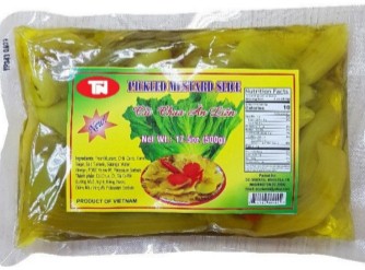 Pickled Mustard Cabbage (Kai Choy) Slices , Cải chua ăn liền 