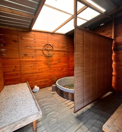 cabaña con tinaja en pichilemu