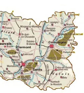 Carte de région l'Oise  