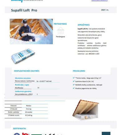 Knauf supafil loft pro sertifikatai