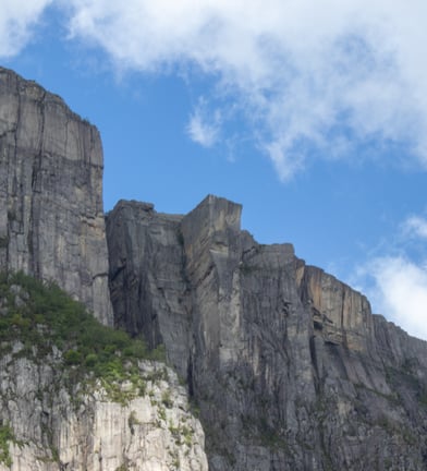 View of the Pulpit rock from Lysefjorden, Norway