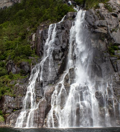 The Hengjane waterfall in Norway