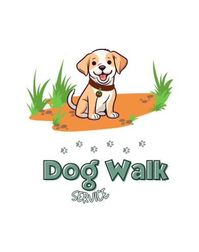 a dog walking on a path with a dog