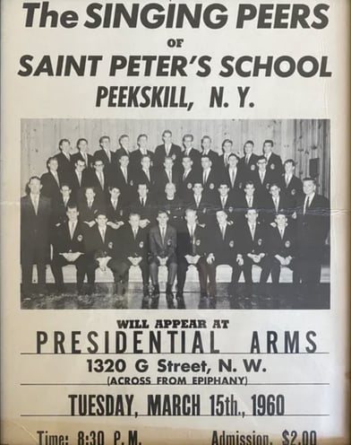 Playbill announcing concert date of the Singing Peers