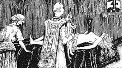 Messe noire célébrée par l'abbé Guisbourg