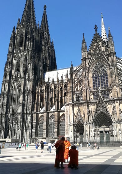 monchs photographing at Dome of Cologne