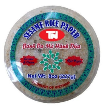 Sesame Rice Paper With Coconut & Onion, Bánh tráng mè với dừa và hành UpBe Food