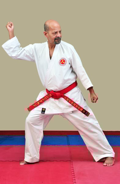 Hanshi Ravindran k.p perfoming karate kata