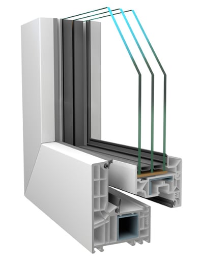 a window with a window frame and a window with a glass door
