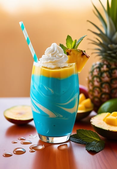 mango, pineapple and coconut water smoothie