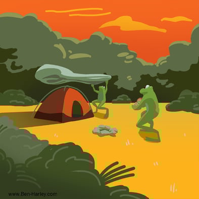 'Frog Camping' - Illustration by Ben Harley