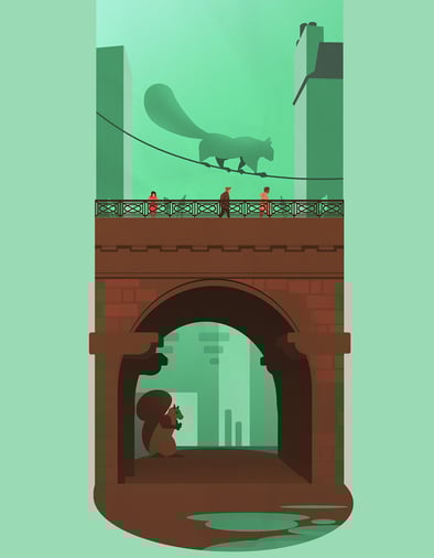 'Cowgate: Daylight' - Illustration by Ben Harley