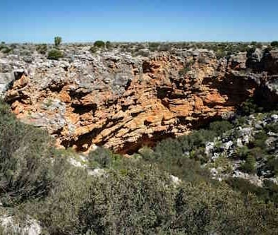 Cave entrance homes to masked owls and kestrels