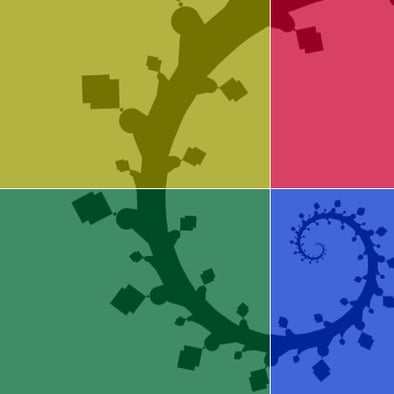 Graphic: close-up of the green section of the Theories of Care vine logo, highlighting a narrowing vine curling inward.
