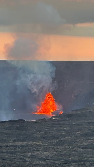 Kilauea eruption in Halema'uma'u Crater seen from Kilauea Lookout