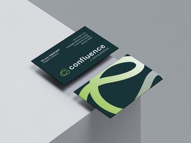 Carte de visite Confluence - graphiste freelance Rennes identité visuelle