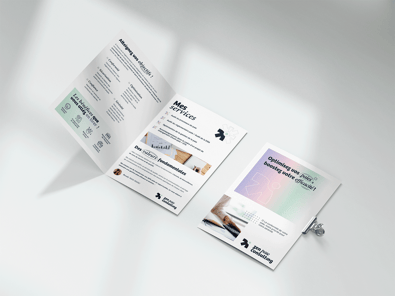 Dépliant print original - création visuelle par graphiste freelance Rennes