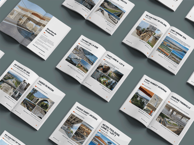 Brochure print moderne - mise en page par graphiste freelance Rennes