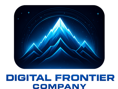 a mountaintop with a blue and white background and a blue and white background