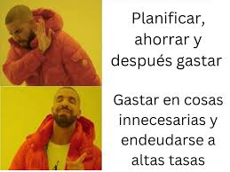 meme financiero sobre gastos innecesarios 