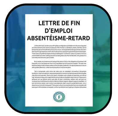 Logo de la lettre de fin d'emploi pour absentéismes et retards fréquents