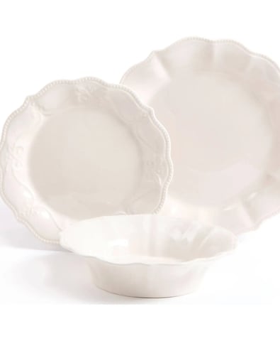 scalloped dinnerware set, luxury