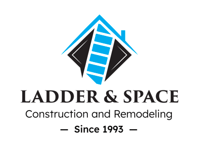 Ladder and Space construction and remodeling logo