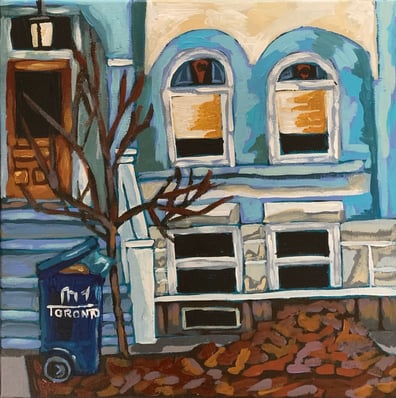 Painting of an old home in Toronto