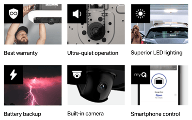 The quietest, brightest and strongest openers with battery backup, myQ smartphone control