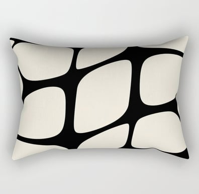 Organic Flow: Black and White Abstract Design Throw Pillow BY Mash Mash