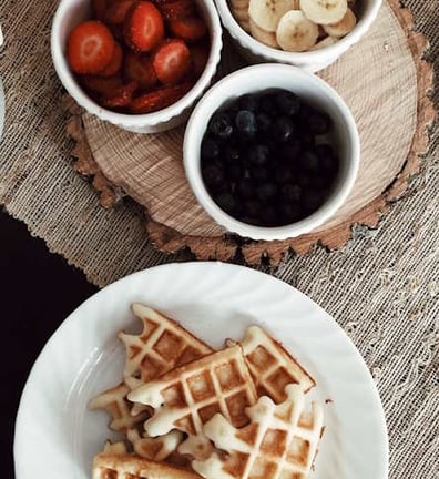 waffles and fruits