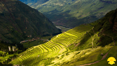 a mountain view of a valley