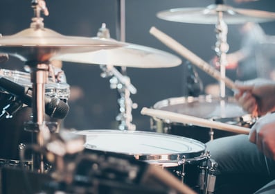Up close Drums with black background