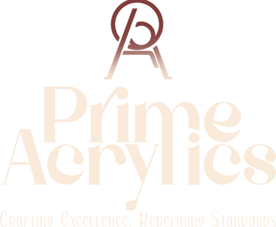 Prime Acrylics logo with its Tagline