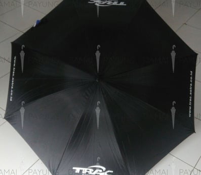 Payung promosi polos golf hitam silver Trac Astra