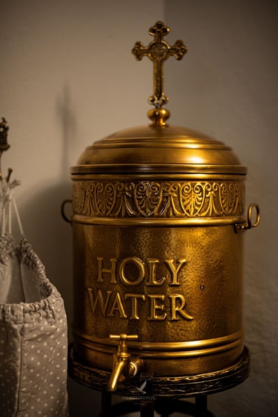 Holy Water Container at the FSSPX in Fátima