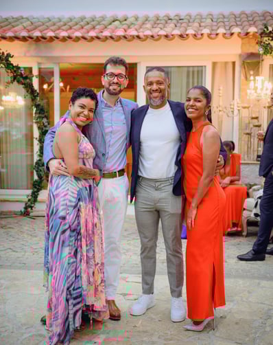 Friends enjoying party at Quinta do Roseiral Ericeira