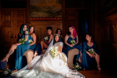 Bride and Bridesmaids at Forte da Cruz Estoril