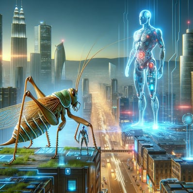 futuristic giant katydid