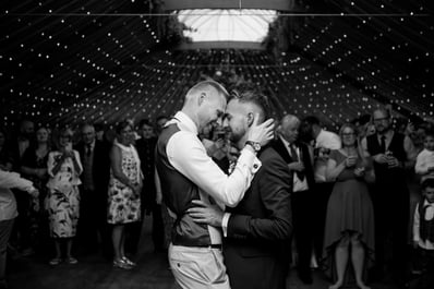 couple sharing a special moment during their first dance on their wedding day