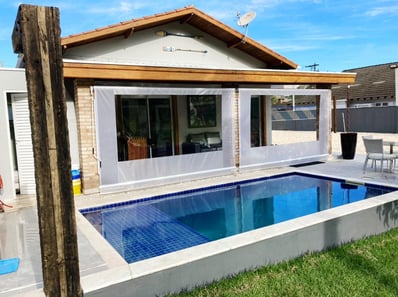 Toldo Cortina em Lona com Visor