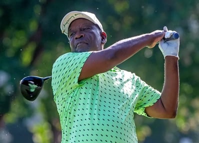 Par Four Golf Club image of Pete Johnson tees off during the final day of the Calvin Washington Memorial 50th Annual Par 4 Go