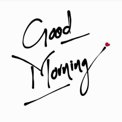 Good Morning greeting image with calligraphy and hand written design