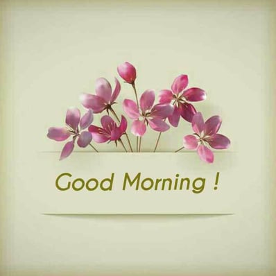 Good Morning greeting image with nature and floral design