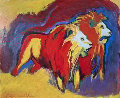 oeuvre d'art animalier- artiste peintre - Lion