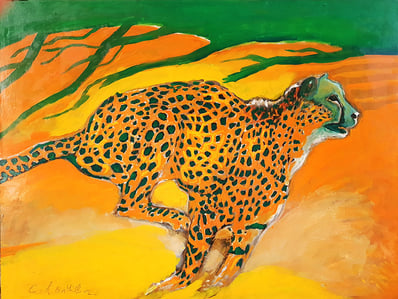 oeuvre d'art animalier- artiste peintre - Guépart