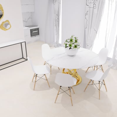 Perspective 3D d'une salle à manger – Infographie immobilière Toulon